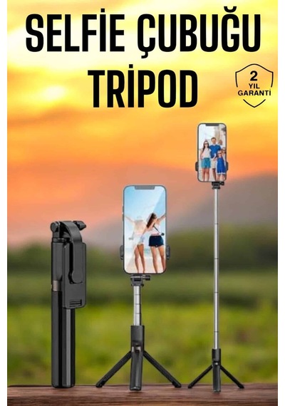 Northcity Selfie Çubuğu Tripod Kumandalı Telefon Tutucu - Siyah