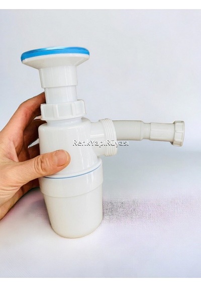 Koku Önleyici Kapaklı Plastik Körüklü Banyo Mutfak Lavabo Evye Sifonu Parlak Diğer
