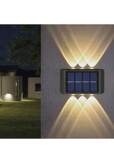 Aplik Güneş Enerjili Solar Bahçe Lambası Çift Yönlü Renkli