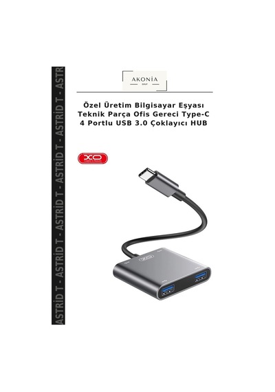 Özel Üretim Bilgisayar Eşyası Teknik Parça Ofis Gereci Type-c 4 Portlu Usb 3.0 Çoklayıcı Hub