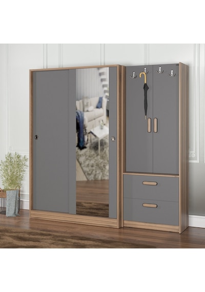 Abre Vm-300348 Antrasit Vestiyer Portmanto Diğer