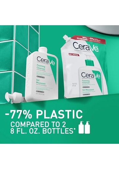 Cerave Köpüren Temizleyici Seramid İçeren Normal Ve Yağlı Ciltler İçin Yüz Ve Vücut Yeniden Dolum Paketi 473ml