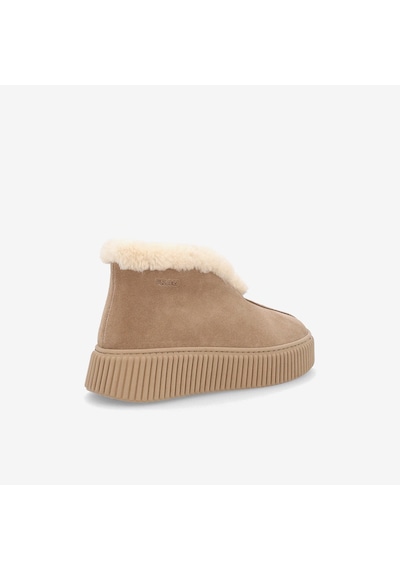 Honeybeige Bot Kadın 40g8 Frau Waxyfur Desert Boot Wıth Fur On Platform