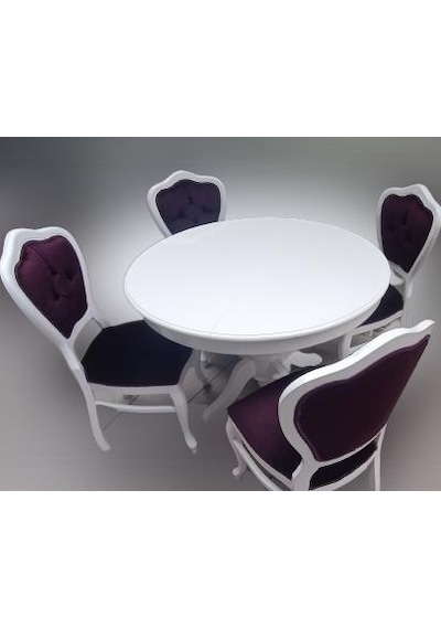 Masa Sandalye Takımı Ihlamur Baba Ayak Model Mdf Tabla 100 Cm Açıl El Yapımı