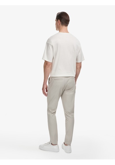 Cacharel Bej Slim Fit Pamuk Karışımlı Beli Lastikli Kanvas Pantolon
