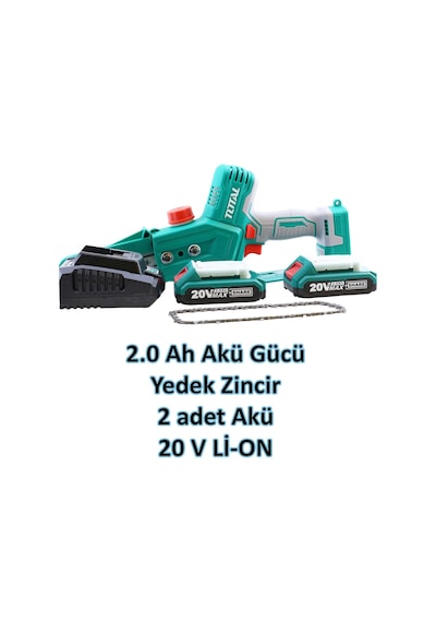 Total TGSLI20681 Çift Akülü Zincirli Testere 20V Li-on Akü