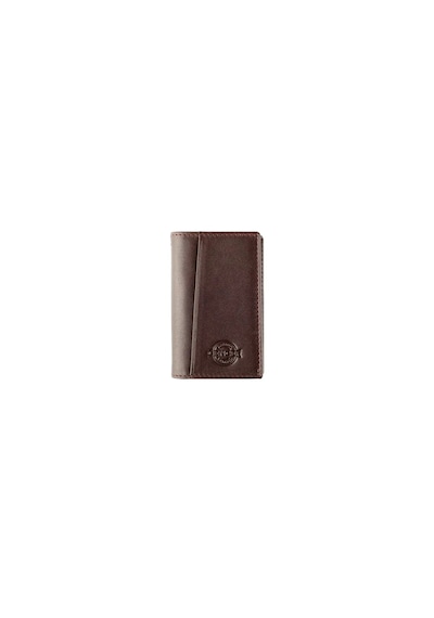 Gencer Leather Hakiki Deri Dikey Kartlık Kahverengi Kahve