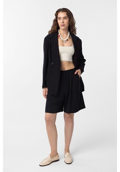 Antioch Kruvaze Kadın Blazer Ceket Siyah