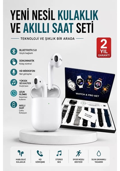 2025 Model Akıllı Saat Ve 2.nesil Tws Bluetooth Kulaklık Yüksek S
