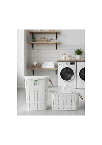 65 Lt Kirli Çamaşır Sepeti Ve 40 Lt Çamaşır Selesi İkili Set Banyo Düzenleyici Çamaşır Sepeti Takımı Beyaz - 833547039 Beyaz 65 Lt Kirli Çamaşır Sepeti Ve 40 Lt Çamaşır Selesi İkili Set Banyo Düzenleyici Çamaşır Sepeti Takımı Beyaz - 833547039 Beyaz