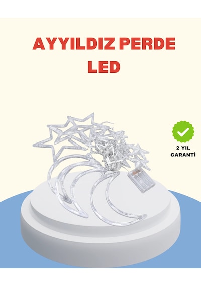Hubrendy Tekno Yıldız Ay Tasarımlı Prizli Perde Led Işık İç Mekan Dekoru