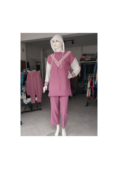 Çınar Boutique Keten Kumaş İkili Takım Pembe Pembe