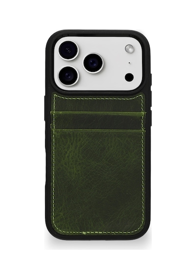 Vintage Wallet Kartlıklı Premium Deri Kılıf Apple Uyumlu iPhone 17 Pro Vintage Wallet Haki