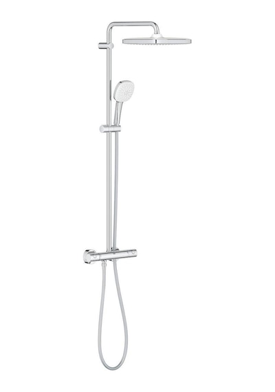 Grohe Tempesta System 250 Cube Duvara Monte Termostatik Bataryalı Duş Sistemi - 26689001 Gümüş