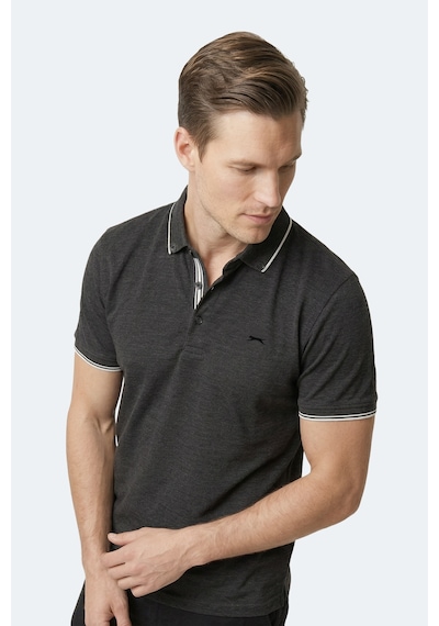 Slazenger Zeru Erkek Polo Yaka Siyah Tişört