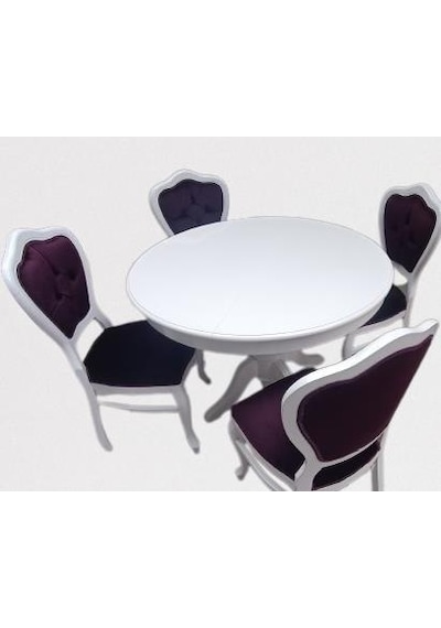 Masa Sandalye Takımı Ihlamur Baba Ayak Model Mdf Tabla 100 Cm Açıl El Yapımı