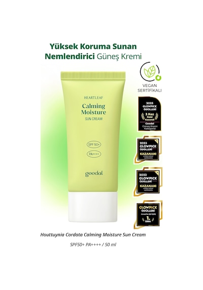 Sakin Görünüm Sunan Güneş Kremi Goodal Houttuynia Cordata Calming Moisture Sun Cream Spf50+ Pa++++