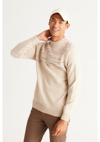 AC&Co / Altınyıldız Classics Erkek Bej-kıremıt Standart Fit Normal Kesim Yarım Balıkçı Yaka Yünlü Triko Bej - Kiremit AC&Co / Altınyıldız Classics Erkek Bej-kıremıt Standart Fit Normal Kesim Yarım Balıkçı Yaka Yünlü Triko Bej - Kiremit