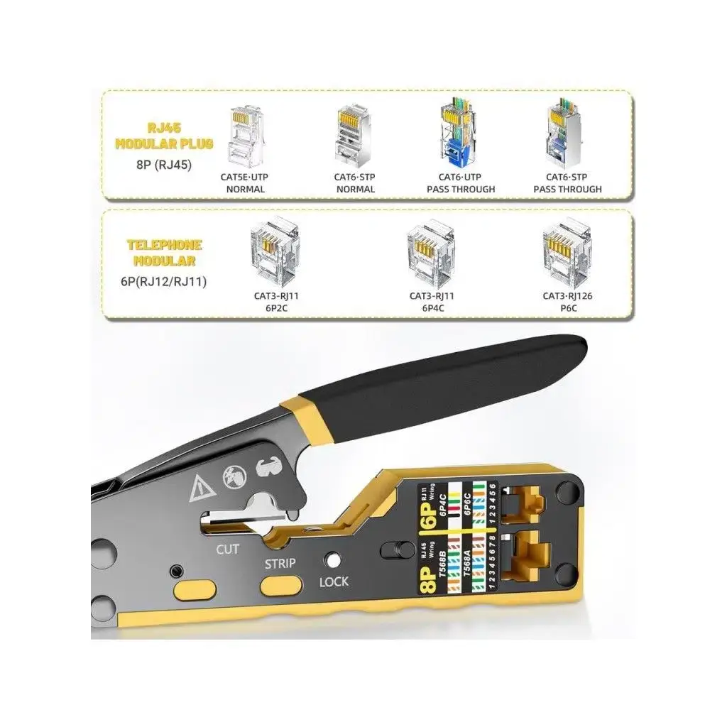 Molix Yeni Nesil Ez-rj45 Sıkma Pensesi - Cat6 Konnektör Pensesi Yedek Bıçaklı