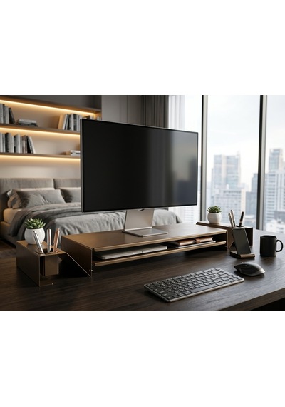 Hamton Vıdmon Organizerli Monitör Yükseltici - Bronz - 100 Cm Kompakt