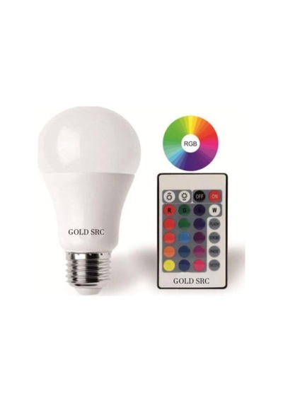 9w Rgb Led Ampul Renk Değiştiren Dimmerli Uzaktan Kumandalı, Gold Src0002 Diğer