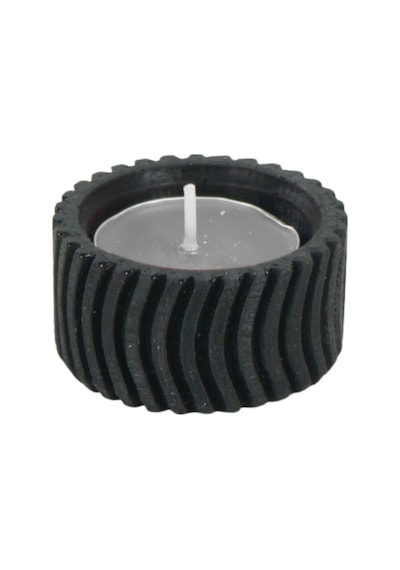 Mumluk Şamdan Tealight Mum Uyumlu Tekerlek Model - Siyah