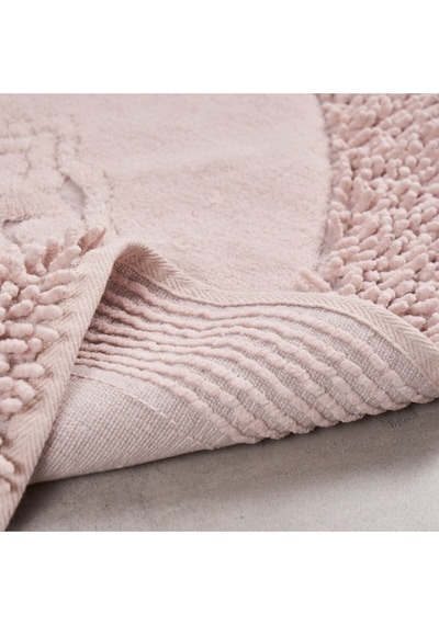 Tiffany Oval 2'li Pamuklu Klozet Takımı Pudra Banyo Paspas Seti 60 x 100 / 50 x 60 CM Pudra