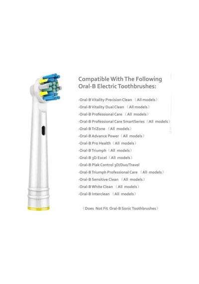 Şarjlı Diş Fırçası Oral-b Uyumlu Floss Action 4 Lü Dış Fırçası Yedek Başlığı