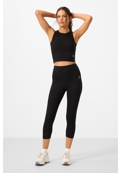 Tommylife Siyah Yüksek Bel Kapri-crop Atlet Slim Fit Kadın Tayt Takım - 95284 Tommylife Siyah Yüksek Bel Kapri-crop Atlet Slim Fit Kadın Tayt Takım - 95284
