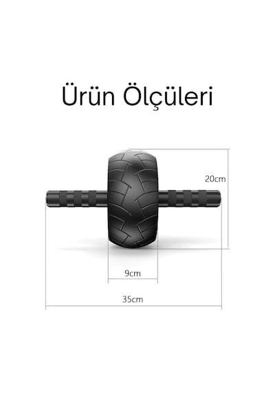 Evapera Profesyonel Ab Wheel Roller Karın Kası Göğüs Egzersiz Fitness Tekerleği Mekik Aleti Max150kg Siyah