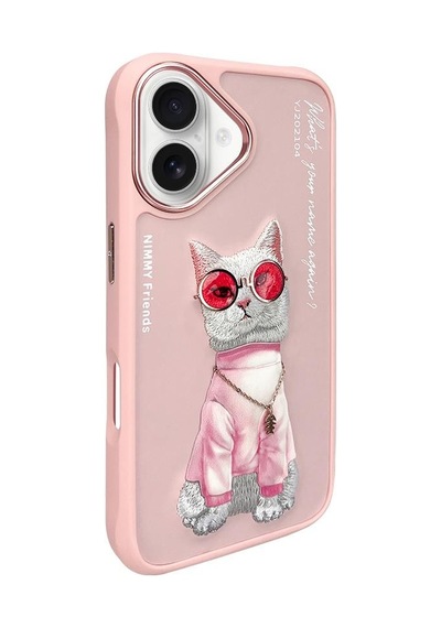 Apple Uyumlu iPhone 16 3d Gerçek Nakışlı Kabartmalı Gözlük Ve Zincir Detaylı Premium Kedi Desenli Kılıf Şeffaf Apple Uyumlu iPhone 16 3d Gerçek Nakışlı Kabartmalı Gözlük Ve Zincir Detaylı Premium Kedi Desenli Kılıf Şeffaf