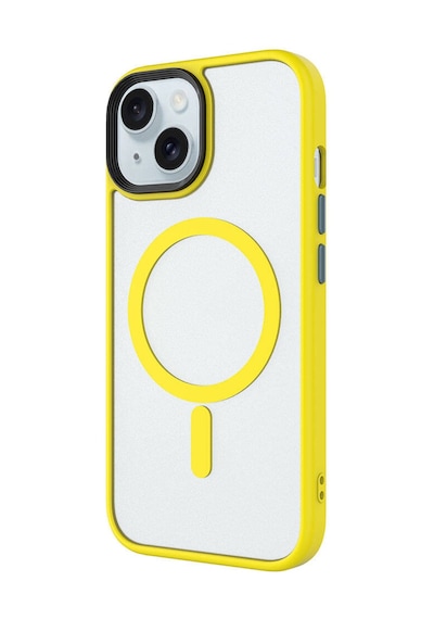 Apple Uyumlu iPhone 15 Pro Kılıf Mat Arka Yüzey Wireless Şarj Özellikli Zore Flet M-safe Kapak Derin Mor