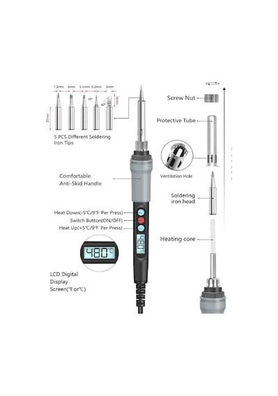 Wellhise S90 90w Isı Ayarlı Dijital Havya Seti / Lehim Kiti