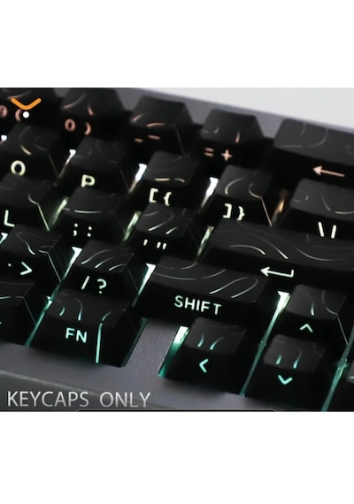 Mekanik Klavye Kontur Keycaps Seti- 137 Tuş Şeffaf Rgb Uyumlu Çizgili Tuş Takımı Beyaz