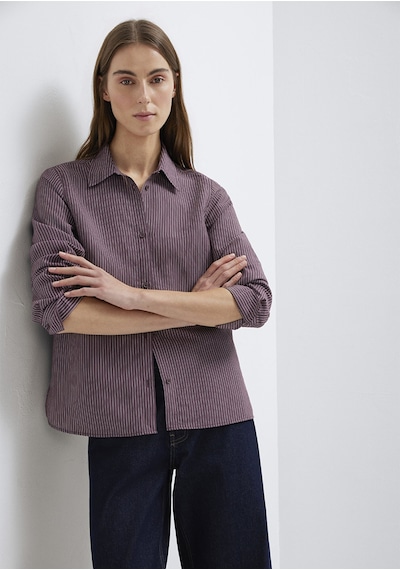 Mavi - Tencel Liyosel Karışımlı Çizgili Gömlek 1211374-91569 Mor