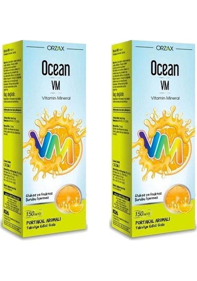 Ocean Vm Vitamin Mineral Şurup Portakal Aromalı 150 ML 2 Adet
