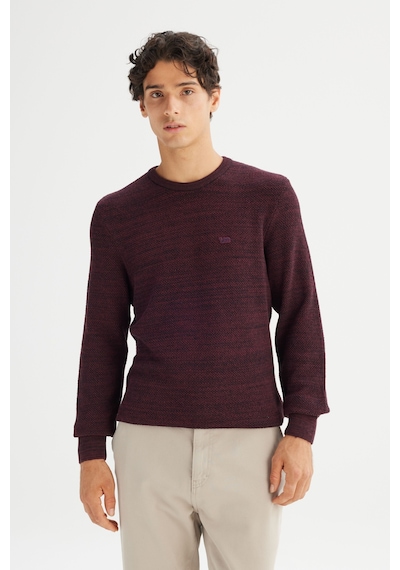 Lee Regular Fit Bisiklet Yaka Erkek Triko Kazak L2520364810 Bordo