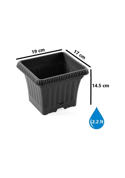 Omnipazar So-ob00 Dekoratif Ova Balkon Saksı 2.2 Litre No 0 Antrasit 116