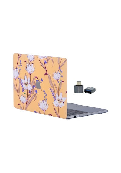 Apple Uyumlu MacBook Air M1 Kılıf 13 İnç Flower04 Touchıdli M1 Air A2337 A2179 A1932 İle Uyumlu Sarı