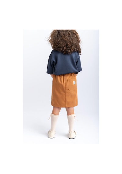Oliventhekid Gabardin Kız Çocuk Etek Taba Taba