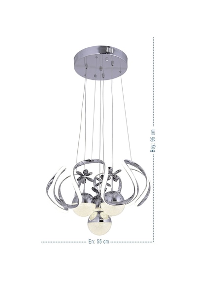 Heracles 3 Renk Gümüş Sarı Beyaz Ve Gün Işığı Luxury Led Kristal Taşlı Avize Çok Renkli