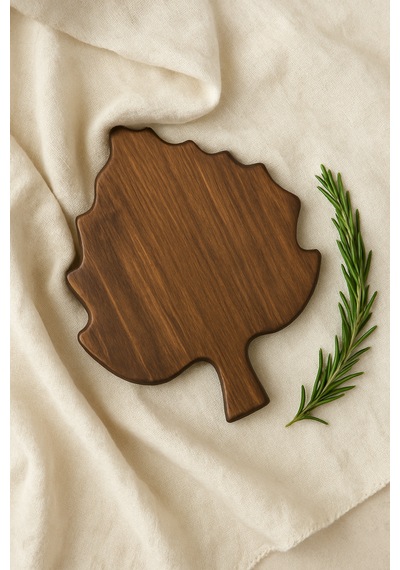 Fam Wood Art 3'lü Ahşap Çınar Yaprağı ,organizer,çok Amaçlı Stand Kesme Tahtası 21 Cm X 28 Cm Kahverengi