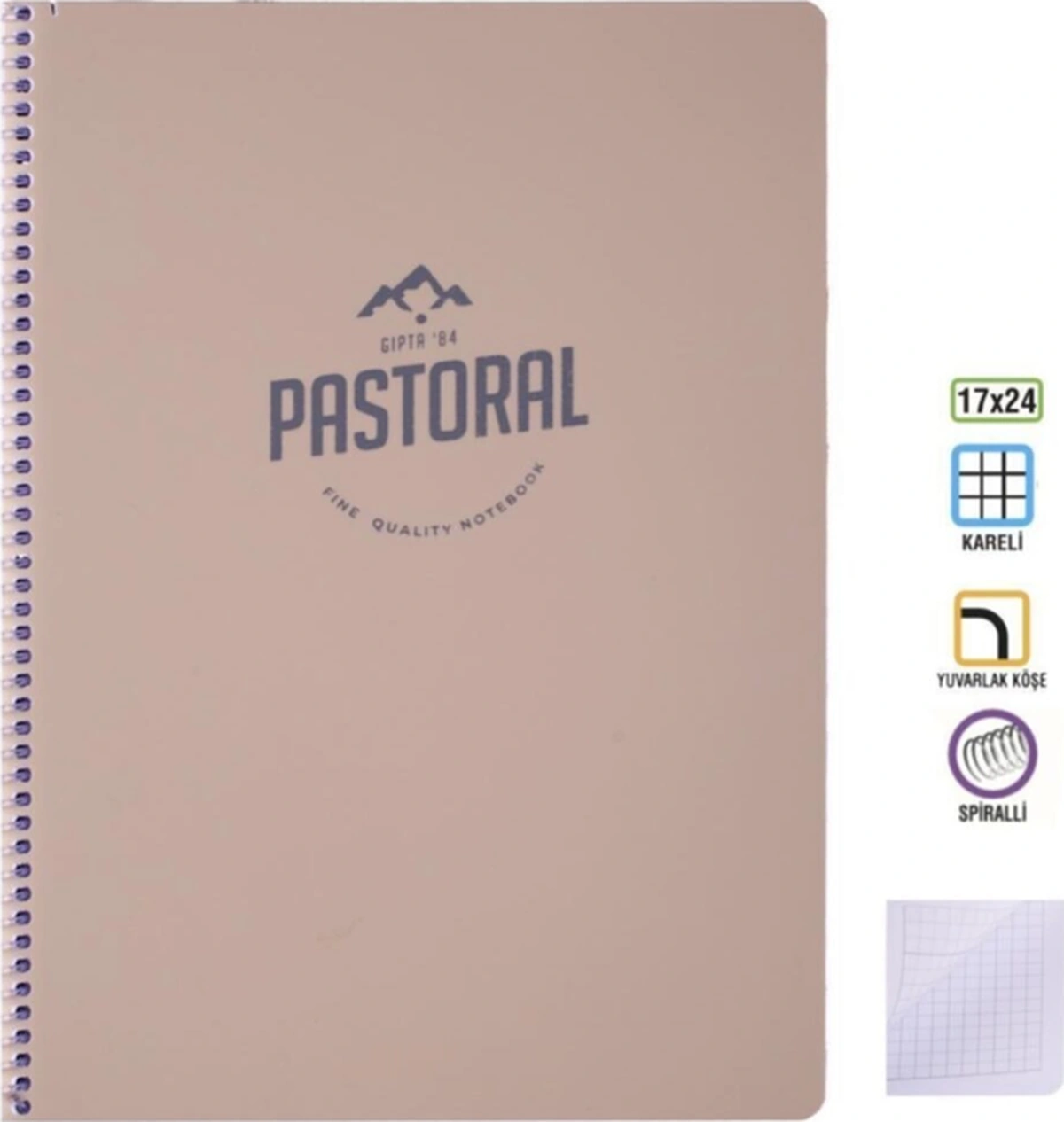 17x24 Cm Defter 72 Yp. Kareli Spr. Pp. Kpk. Kahve Pastoral Nocolor-daf20661
