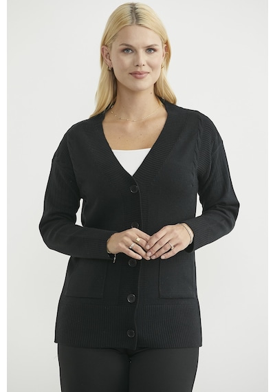 Sementa Oversize Cepli Triko Hırka - Siyah Siyah