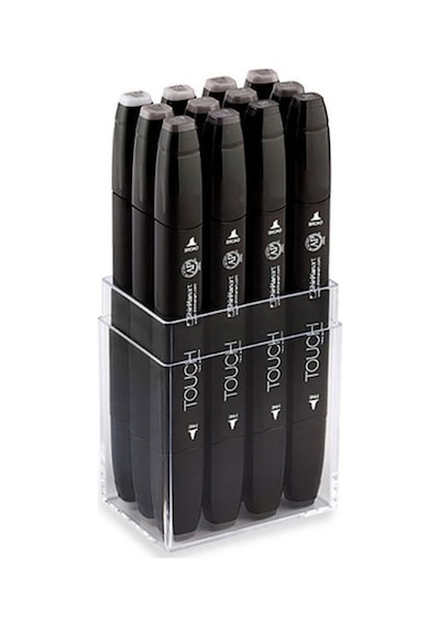 Touch Twin Marker Seti 12 Renk Sıcak Griler