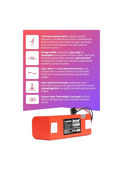 Roborock S7+ Uyumlu Batarya Maksimum Kapasite 7000mah Pil Robot Süpürge Bataryası