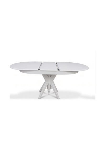 Vintera Açılır Oval Ahşap Mutfak Masası 80x120 Beyaz