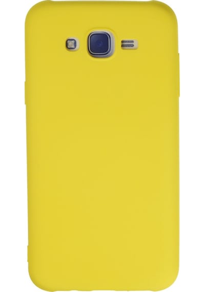 Samsung Galaxy  Uyumlu,  J7 Kılıf Nano İçi Kadife Silikon - Sarı