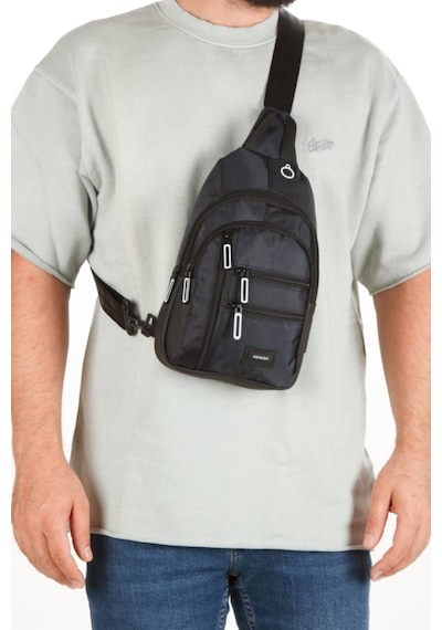 Newish Polo Body Bag Usb Çıkış Çapraz Göğüs Sırt Çantası-siy Beyz Çok Renkli