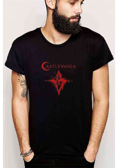 Castlevania Dracula Beckons Baskılı Siyah Erkek Tshirt